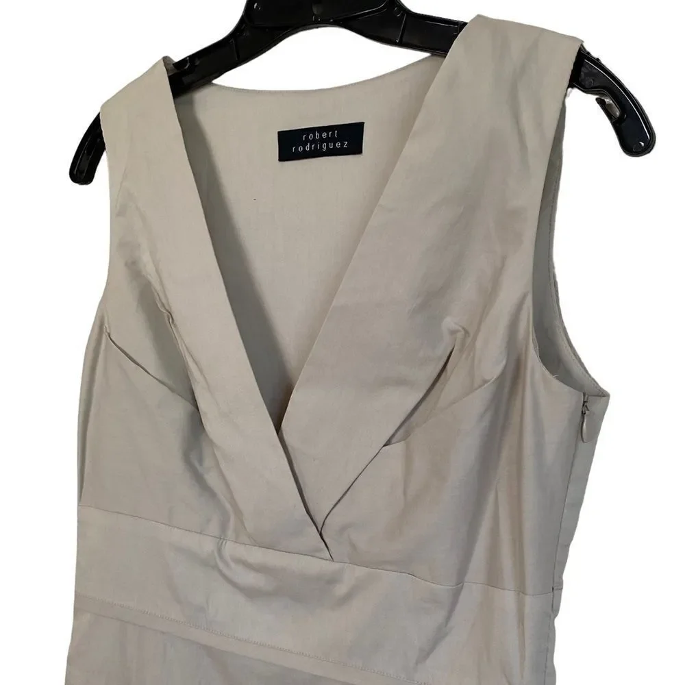 Robert RodriguezTan Tiered Sleeveless Sheath Dress Sz 8